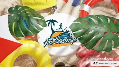 Beach Tropical Logo Reveal 3D Logo Stings template preview