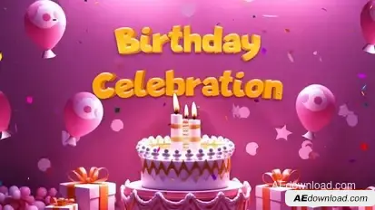 Videohive Beautiful 3D Birthday Party Invitation Slideshow Video Displays template preview