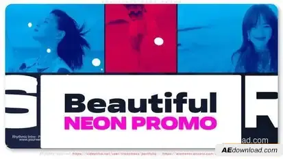 Beautiful Neon Promo Openers template preview