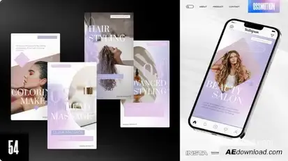 Beauty Instagram Stories Video Displays template preview
