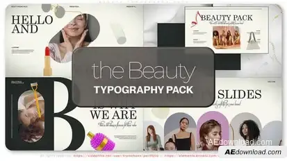 Beauty Typography Pack Titles template preview