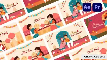 Videohive Bhai Dooj Festival Celebration Animation Openers template preview