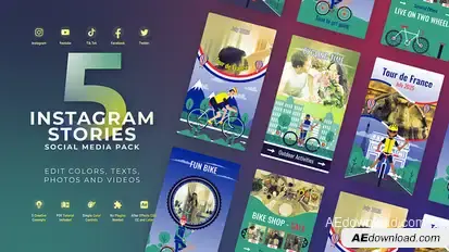 Bicycle Promo Stories Tour de France Instagram Cycling Event Promo Video Displays template preview