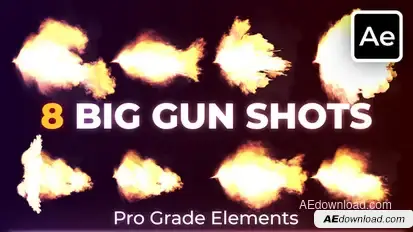 Big Gun Shots Gunfire 1 Elements template preview