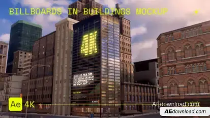 Billboards in Buildings Mockup broadcast-packages template preview