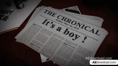 Birth announcement (a detective story) Video Displays template preview