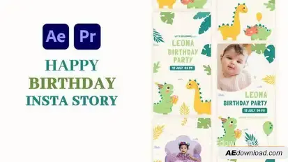 Videohive Birthday Party Instagram Story Openers template preview
