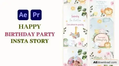 Videohive Birthday Party invitation Instagram Story I Reels Elements template preview