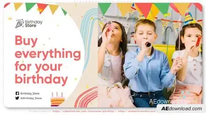 Birthday Store Promo Video Displays template preview