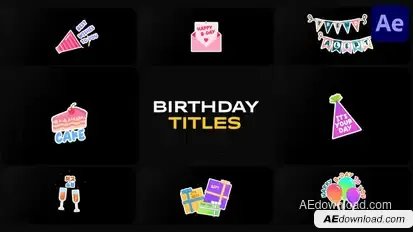Birthday Titles for After Effects Titles template preview