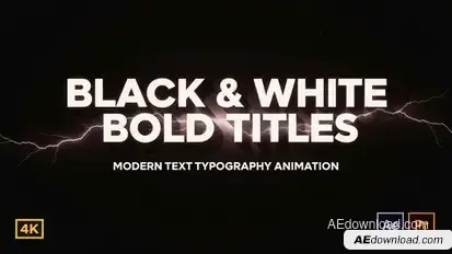 Black & White Bold Titles – Modern Text Typography Animation Titles template preview