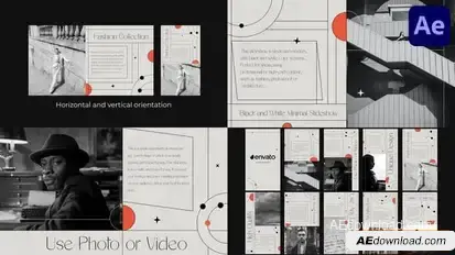 Black and White Minimal Slideshow | After Effects Openers template preview