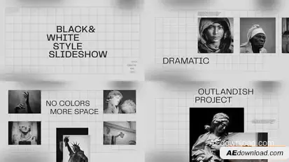 Black and White Slideshow Openers template preview