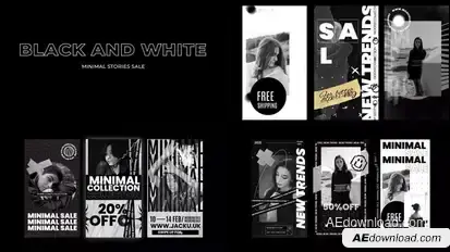 Black and White Stories Minimal Product Promo template preview