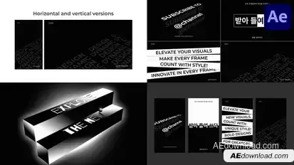 Black And White Typography for After Effects Titles template preview