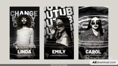 Black Animated Lines Poster Stories Openers template preview