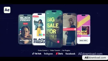 Black Friday - Instagram Stories & Reels Openers template preview