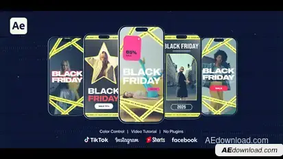 Black Friday - TikTok, Reels, Shorts, Stories Openers template preview