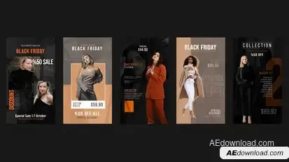 Black Friday Fashion Sale Product Promo template preview