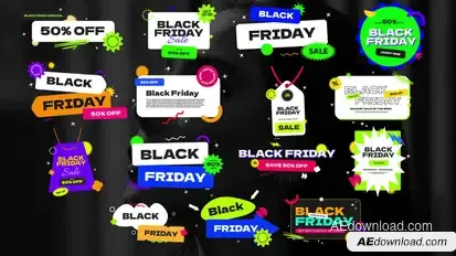 Black Friday Lower Third Elements template preview