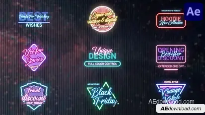 Black Friday Neon Titles for After Effects Titles template preview