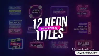 Black Friday Neon Titles Titles template preview