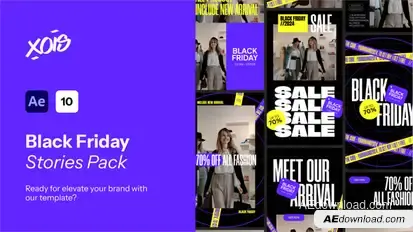 Black Friday Promo Stories Pack Video Displays template preview