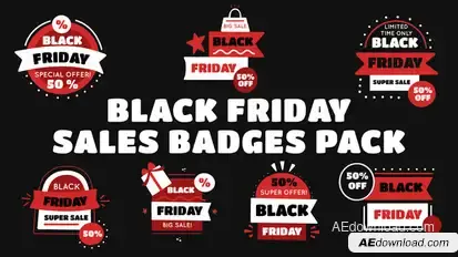Black Friday Sale Badges Pack Elements template preview