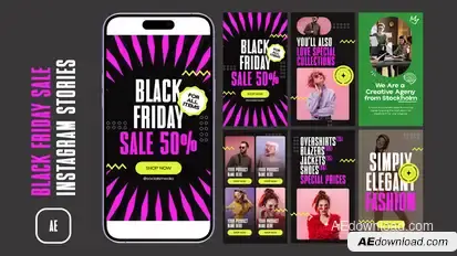 Black Friday Sale Instagram Stories Product Promo template preview