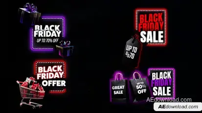 Black Friday Sale Lower Thirds Titles template preview