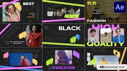 Black Friday Slides for After Effects Openers template preview