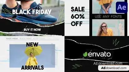 Black Friday Slides for After Effects Openers template preview