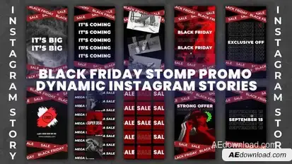 Black Friday Stomp Promo – Dynamic Instagram Stories Template for Sales & Discounts Openers template preview