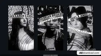 Black Glitch Lines Poster Stories Openers template preview