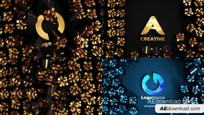 Black Golden Present Unveil Logo Stings template preview