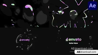 Black Liquid Oil Bubbles Logo Opener for After Effects Logo Stings template preview