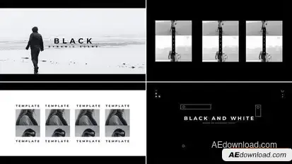 Black White Intro Show Openers template preview