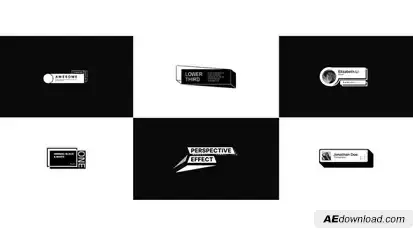 Black white minimal lower third Titles template preview
