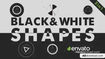 Black White Shapes Logo Stings template preview