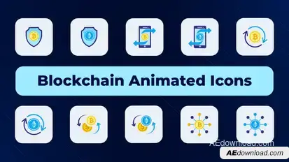 Blockchain Animated Icons Elements template preview