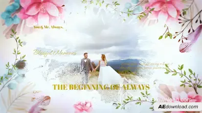 Blooming Love - Wedding Slideshow Video Displays template preview
