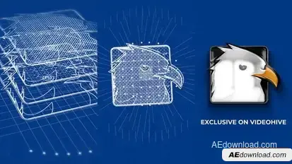Blueprint Grid Logo Reveal 3 Logo Stings template preview