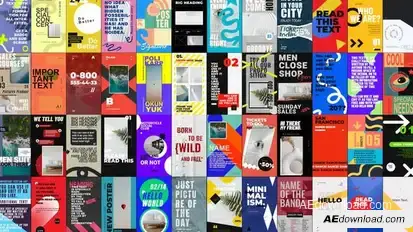 Bold Minimalism Posters Elements template preview