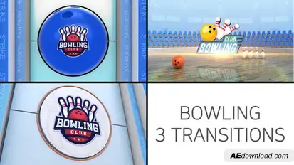 Bowling Logo Transition Elements template preview