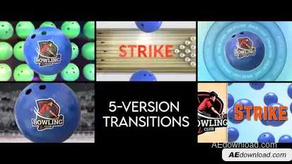 Bowling Transitions - 5 Versions Elements template preview