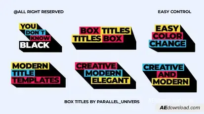 Box Titles | AE Titles template preview