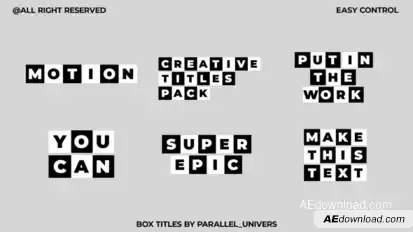 Box Titles | AE Titles template preview