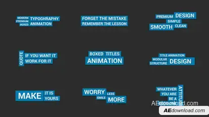Boxed Kinetic Typography Elements template preview