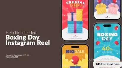 Boxing Day Sale Instagram Reel Openers template preview