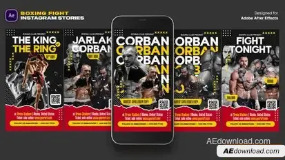 Boxing Fight Instagram Stories Openers template preview